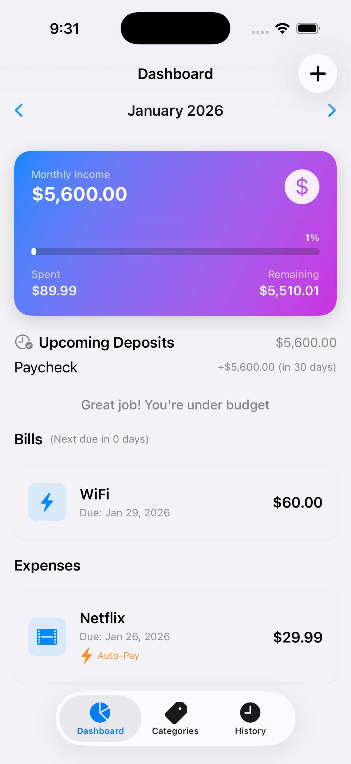 BudgetMe App Screenshot
